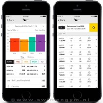 SwimSense App scherm afbeeldingen